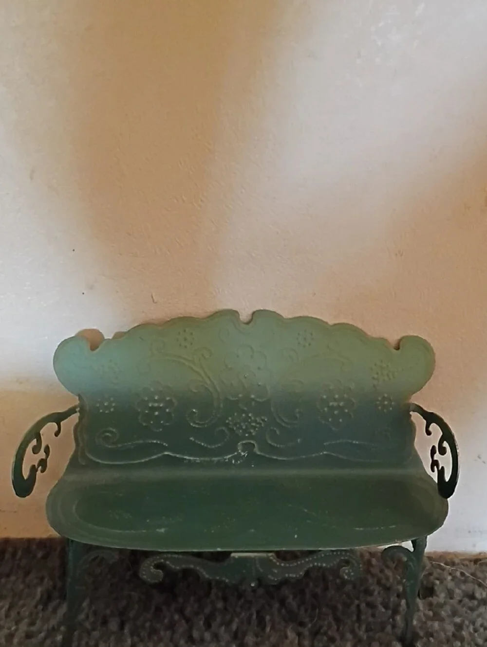 Home Interiors Green Three-Globe Lantern Floor Lamp with Matching Green Bench